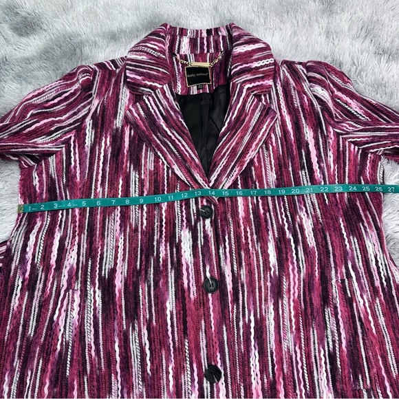 Kathy Ireland | Beautiful Women Duster Coat, Pink Multi - Picture 7 of 10